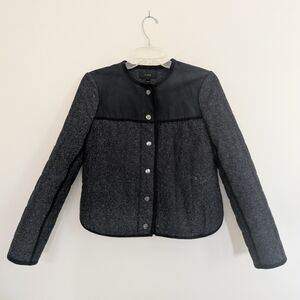 J. Crew Navy  Quilted Moto Jacket Size 4